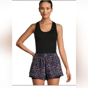 Women's- Avia Black and Purple Athletic Shorts